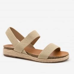 Soda Shoes Newest Arrivals Mixed Material Slingback Espadrilles