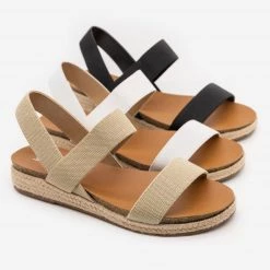 Soda Shoes Newest Arrivals Mixed Material Slingback Espadrilles