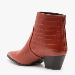 Qupid Shoes Modern Crocodile Print Booties