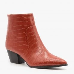 Qupid Shoes Modern Crocodile Print Booties