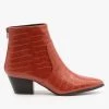 Qupid Shoes Modern Crocodile Print Booties