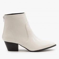 Qupid Shoes Modern Crocodile Print Booties