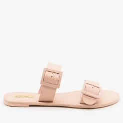 Qupid Shoes Monochrome Pastel Buckled Sandals