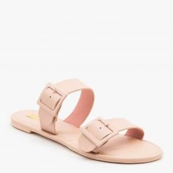 Qupid Shoes Monochrome Pastel Buckled Sandals