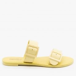Qupid Shoes Monochrome Pastel Buckled Sandals