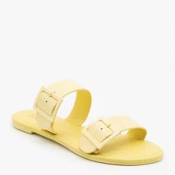 Qupid Shoes Monochrome Pastel Buckled Sandals