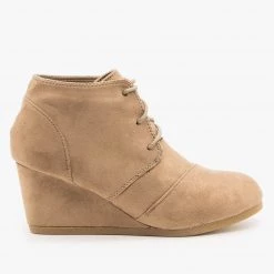 Lovmark Newest Arrivals Monochrome Wedge Heel Laced Booties