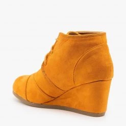 Lovmark Newest Arrivals Monochrome Wedge Heel Laced Booties