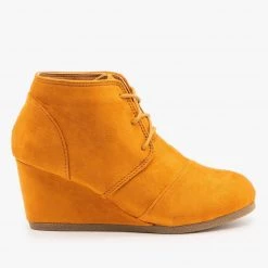 Lovmark Newest Arrivals Monochrome Wedge Heel Laced Booties