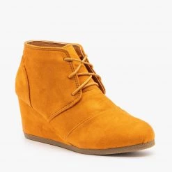 Lovmark Newest Arrivals Monochrome Wedge Heel Laced Booties