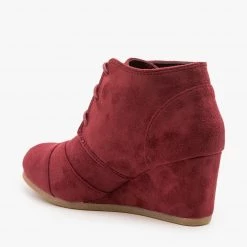 Lovmark Newest Arrivals Monochrome Wedge Heel Laced Booties