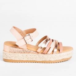 Bamboo Shoes Multi-Toned Caged Espadrille Sandal Wedges Newest Arrivals