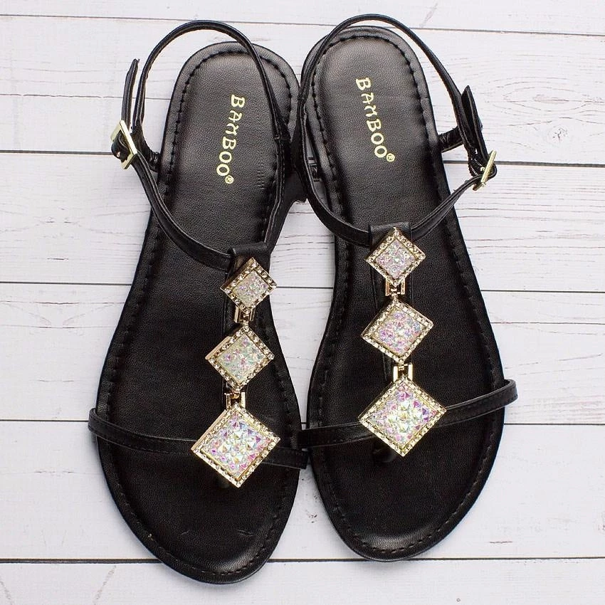 Bamboo Newest Arrivals Nadya Rhinestone Sandals 2 Bamboo Newest Arrivals Nadya Rhinestone Sandals