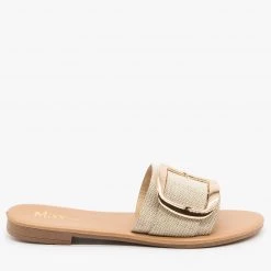 Mixx Shoes Natural Linen Buckle Sandals Newest Arrivals