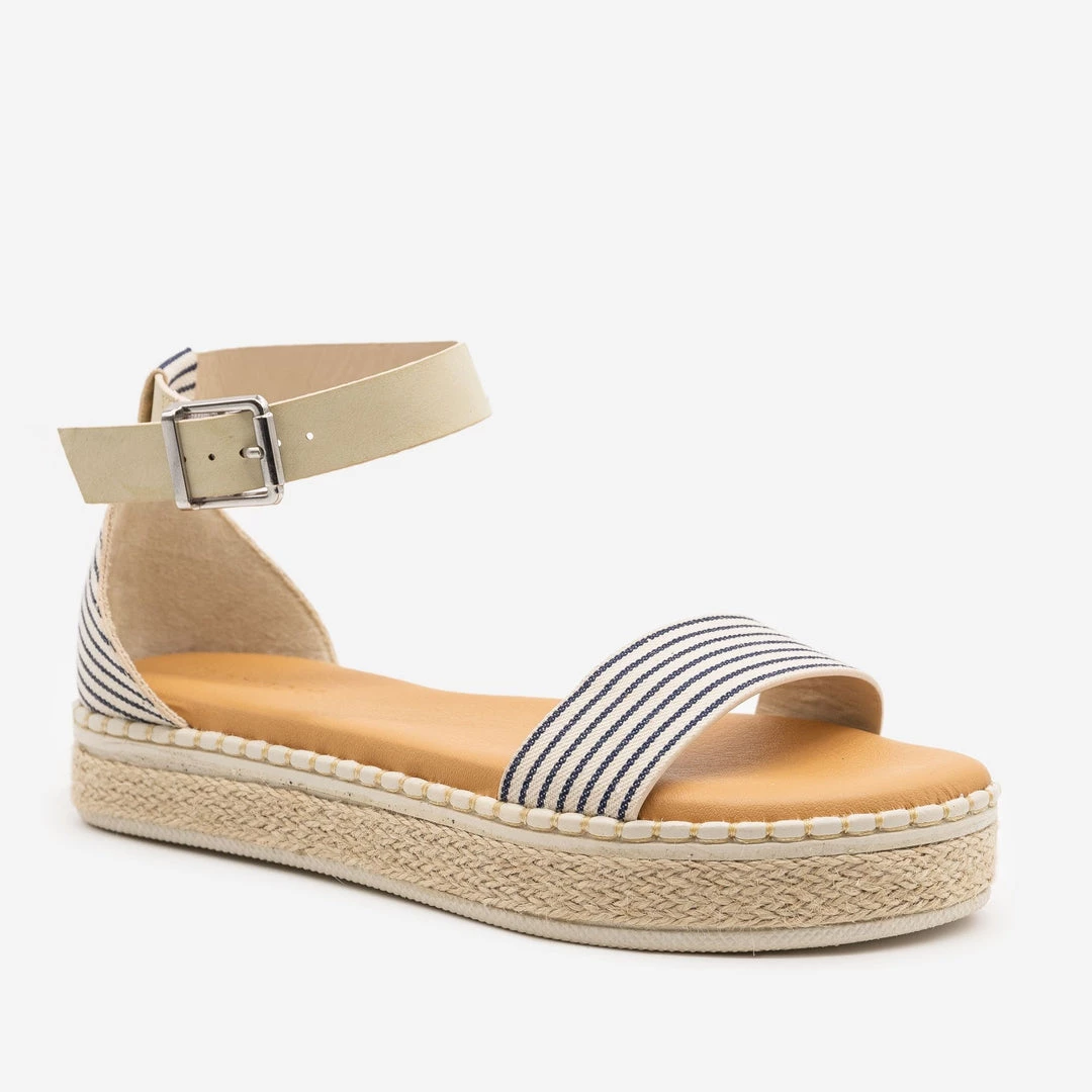 Bamboo Shoes Nautical Striped Espadrille Sandals 2 Bamboo Shoes Nautical Striped Espadrille Sandals