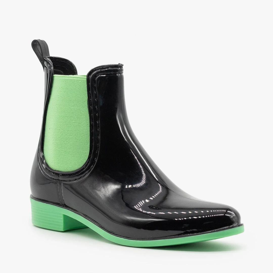 Forever Newest Arrivals Neon Accent Chelsea Rain Boots 6 Forever Newest Arrivals Neon Accent Chelsea Rain Boots