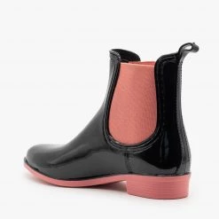 Forever Newest Arrivals Neon Accent Chelsea Rain Boots