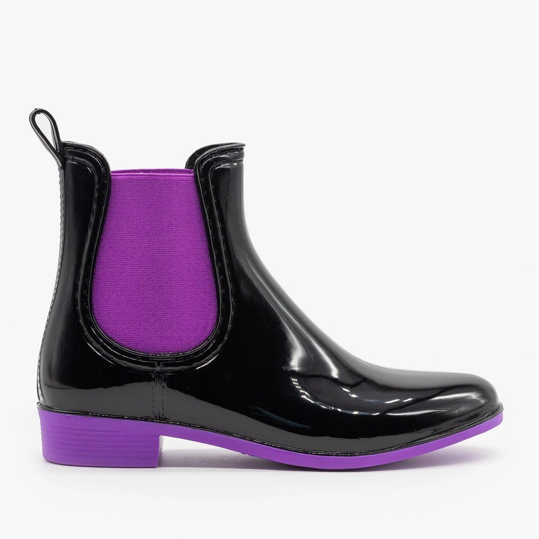 Forever Newest Arrivals Neon Accent Chelsea Rain Boots 7 Forever Newest Arrivals Neon Accent Chelsea Rain Boots