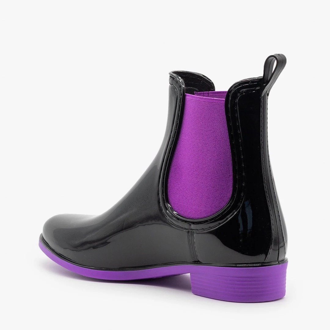 Forever Newest Arrivals Neon Accent Chelsea Rain Boots 8 Forever Newest Arrivals Neon Accent Chelsea Rain Boots