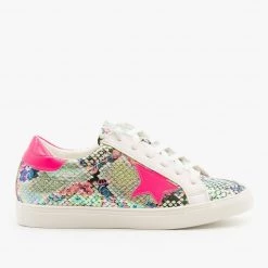 Nature Breeze Neon Iridescent Snake Fashion Sneakers