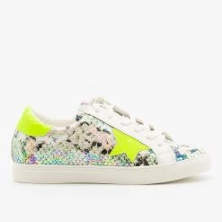 Nature Breeze Neon Iridescent Snake Fashion Sneakers