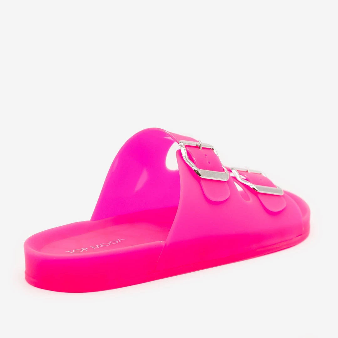 Top Moda Neon Jelly Slides 3 Top Moda Neon Jelly Slides
