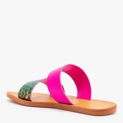 Bamboo Shoes Neon Snake Print Sandals Newest Arrivals