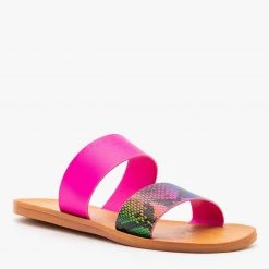 Bamboo Shoes Neon Snake Print Sandals Newest Arrivals