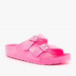 Qupid Shoes Neon VSCO Girl Comfy Slides Newest Arrivals