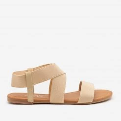 Anna Shoes Neutral Elastic Band Sandals Newest Arrivals