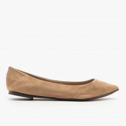 Breckelle's Neutral Pointed Toe Ballet Flats Newest Arrivals