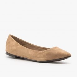 Breckelle's Neutral Pointed Toe Ballet Flats Newest Arrivals
