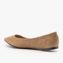 Breckelle's Neutral Pointed Toe Ballet Flats Newest Arrivals