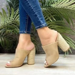 Mata Newest Arrivals Nicole Peep-Toe Mule Heels