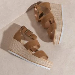 KKE Originals Newest Arrivals Double Strap Wedge Heel