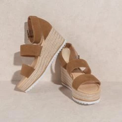 KKE Originals Newest Arrivals Double Strap Wedge Heel