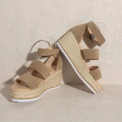 KKE Originals Newest Arrivals Double Strap Wedge Heel