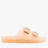 Bamboo Shoes Opaque Double Buckle Jelly Slides