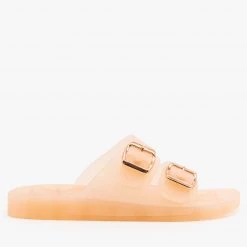 Bamboo Shoes Opaque Double Buckle Jelly Slides
