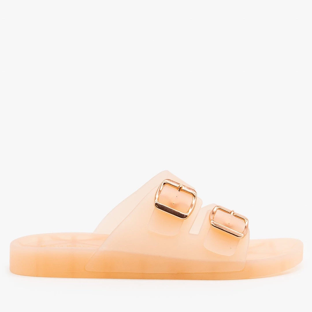 Bamboo Shoes Opaque Double Buckle Jelly Slides 1 Bamboo Shoes Opaque Double Buckle Jelly Slides