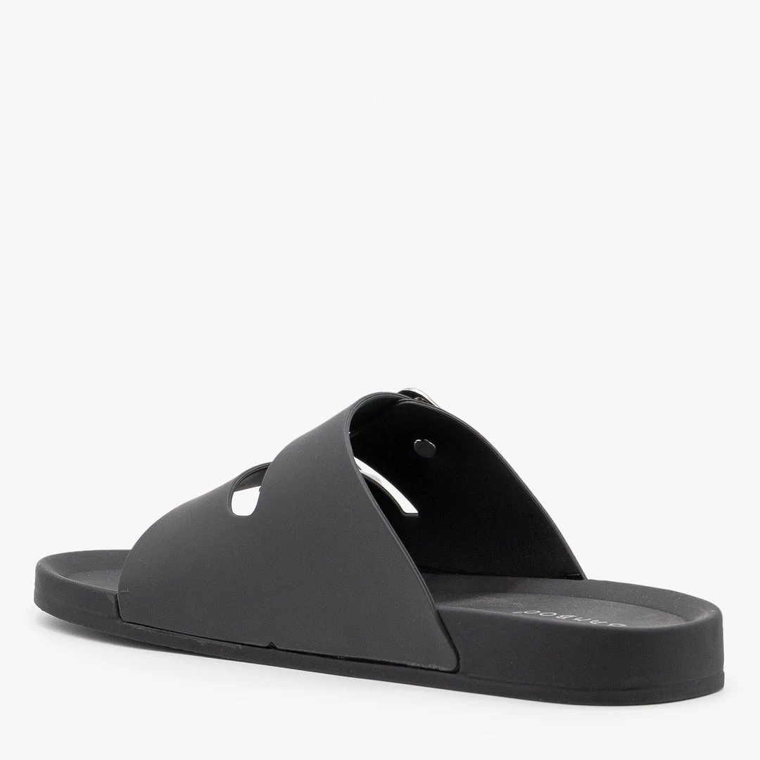 Bamboo Shoes Opaque Double Buckle Jelly Slides 12 Bamboo Shoes Opaque Double Buckle Jelly Slides