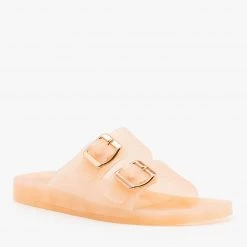 Bamboo Shoes Opaque Double Buckle Jelly Slides