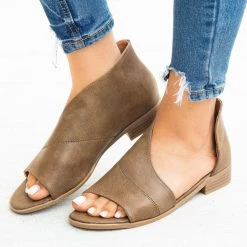 Mata Open-Toe Cutout Designer Flats Newest Arrivals 27 Mata Open-Toe Cutout Designer Flats Newest Arrivals