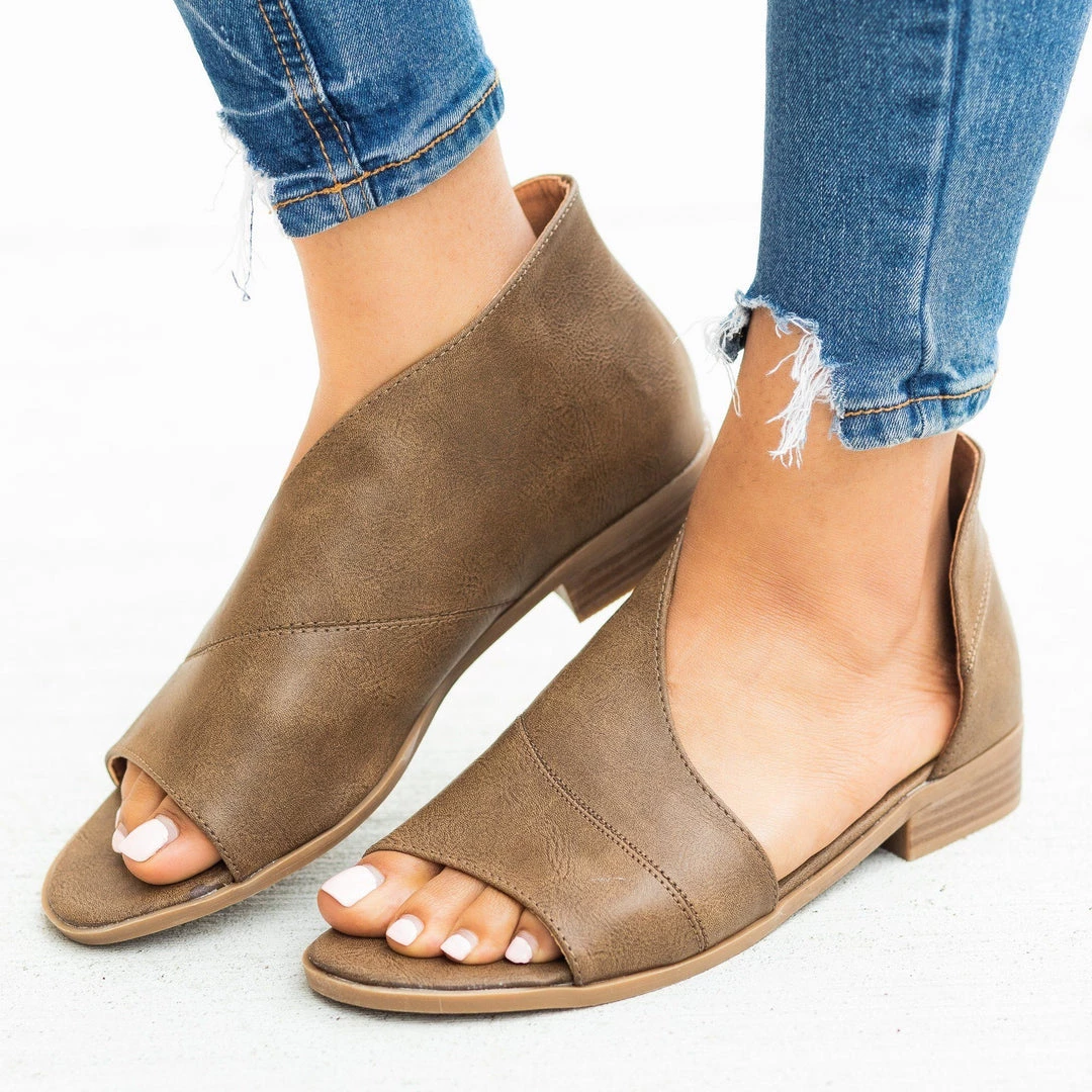 Mata Open-Toe Cutout Designer Flats Newest Arrivals 12 Mata Open-Toe Cutout Designer Flats Newest Arrivals