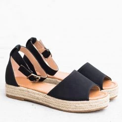 AMS Shoes Newest Arrivals Open-Toe Espadrille Flatform Sandals