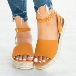 Soho Girls Newest Arrivals Open-Toed Espadrille Flatform Sandal Wedges