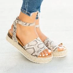 Soho Girls Newest Arrivals Open-Toed Espadrille Flatform Sandal Wedges