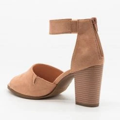 Refresh Open-Toed Studded Chunky Heels