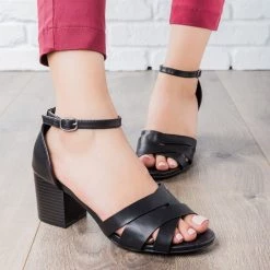 Bamboo Shoes Newest Arrivals Overlap Open Toe Chunky Heels