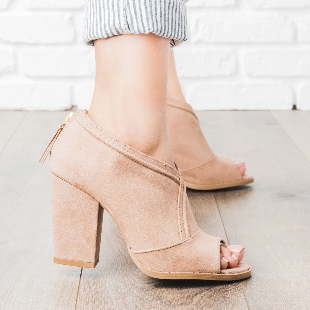 Qupid Shoes Newest Arrivals Overlap Peep Toe Heel Booties 5 Qupid Shoes Newest Arrivals Overlap Peep Toe Heel Booties